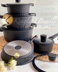 12pcs Edenberg Cookware Set – Premium Stainless Steel / Forged Aluminum Pots & Pans with Non-Stick Coating, Tempered Glass Lids & Ergonomic Handles for All Stovetops – Silver / Multicolor