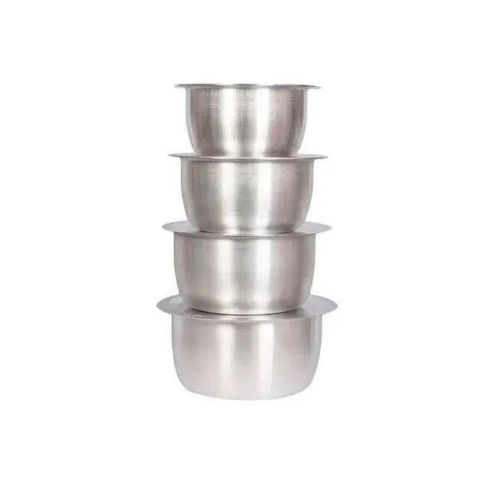 4 Pieces Heavy Duty Stainless Aluminum Sufuria Cooking Pot Set (Sizes 1–4)