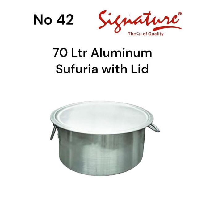 Signature 70 Ltr Aluminum Sufurias With Lid And Handles