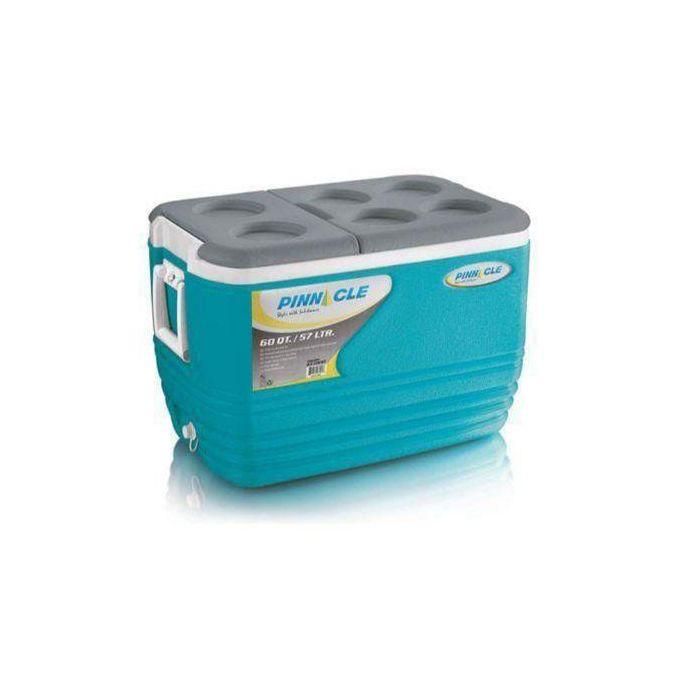 Pinnacle 57L Chiller Ice Box | Fits 60 Cans | Hold Ice Upto 24hrs | Lid Used as Tray | Portable Insulated Cooler Ice Box for Car Travel, Camping, Parties, Medical, Picnics, Sports