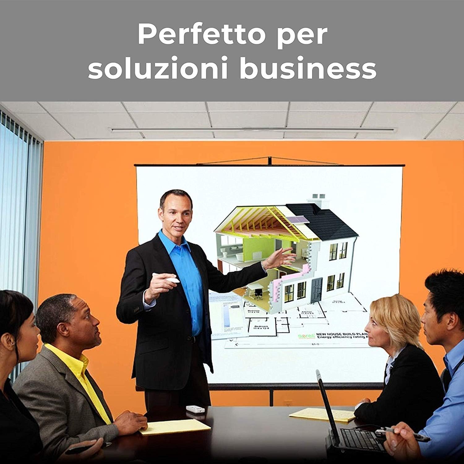 Light Wave Tripod Model Projector Screen 180x180cm or 71 x 71 Inches