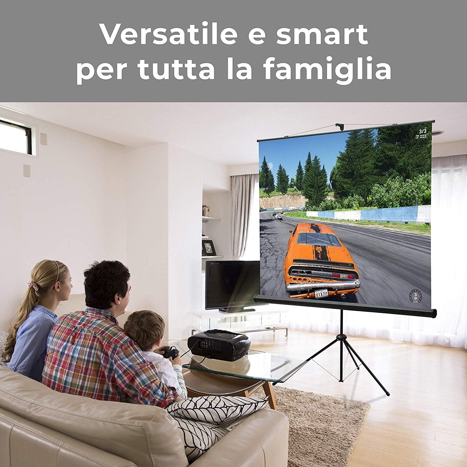 Light Wave Tripod Model Projector Screen 180x180cm or 71 x 71 Inches