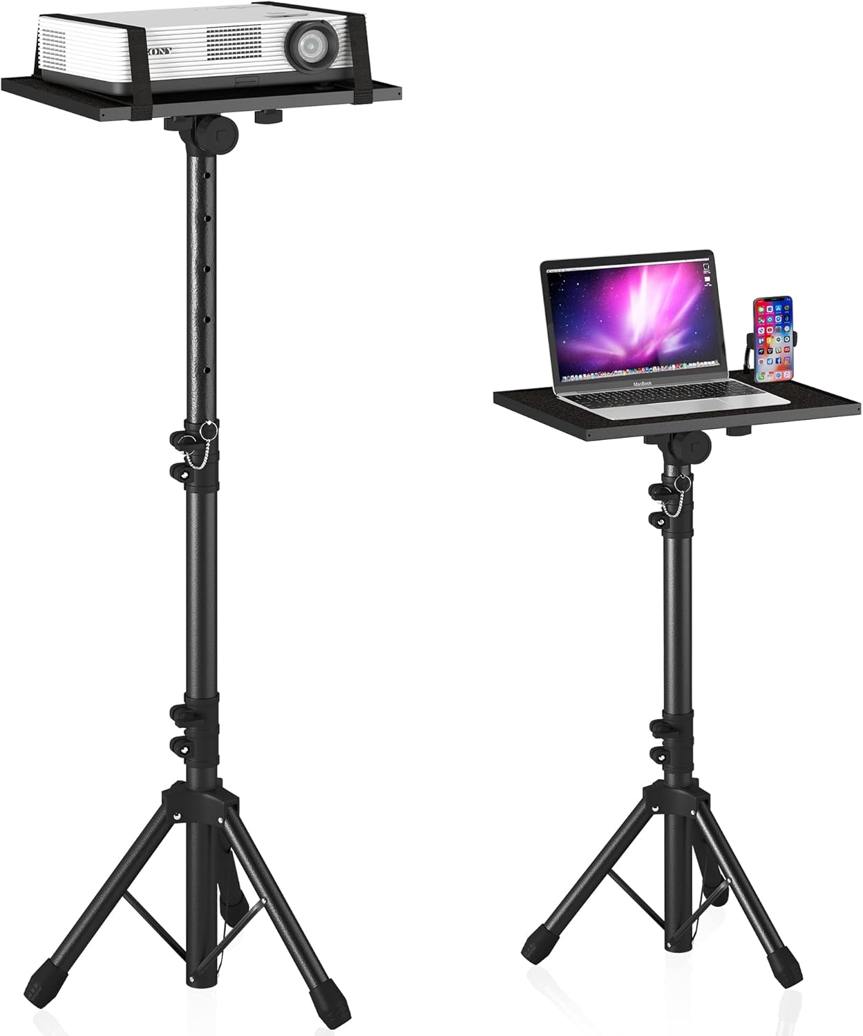 Light wave Projector Stand Tripod Adjustable, Laptop Height from 23.5 to 46.5 inches Floor for Office, Home, Stage, Studio, DJ Racks Holder Mount, 23.5inch-46.5inch