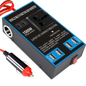 1500W Car Power 12V 24V To 220V Mobile Phone USB Charging Socket Auto Charger Converter Adapter