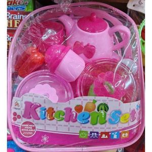 Happy Girls Kids Kitchen Cooking Pretend Play Toy Set - With Plenty Items