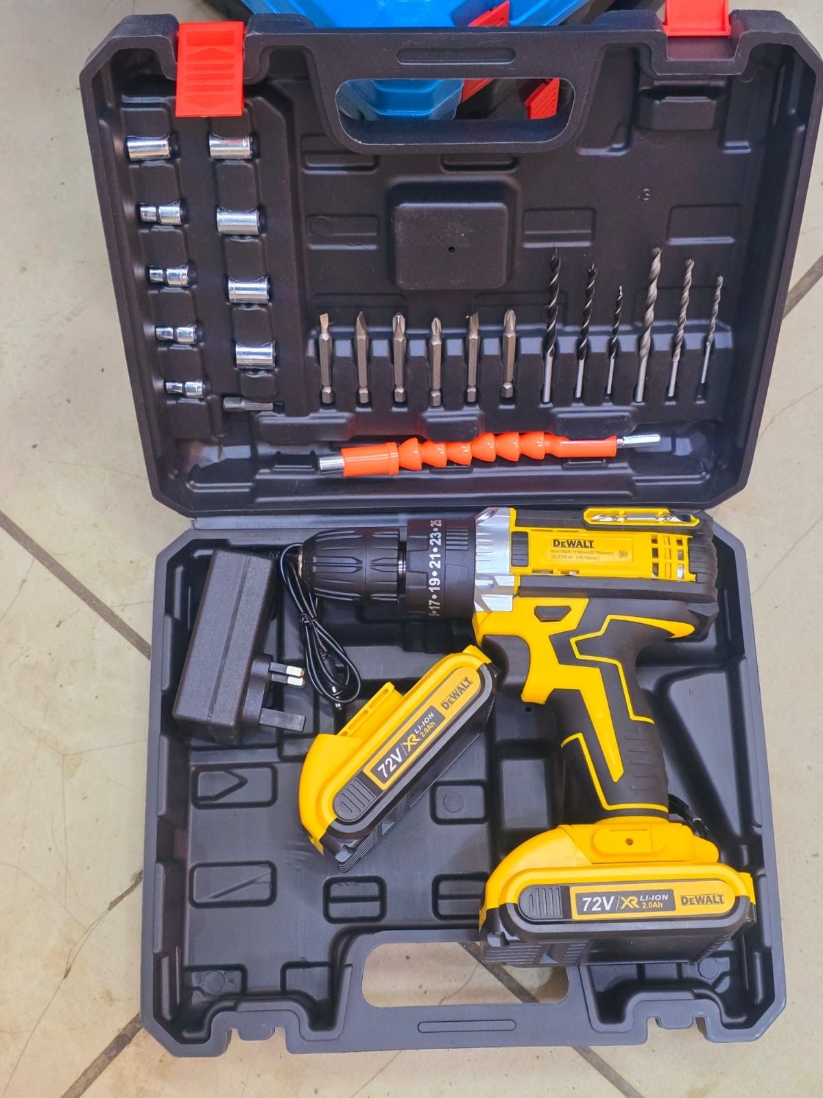 Dewalt cordless drill, 48V Cordless Drill With 2 Battery Bits, Accessories