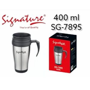 Signature Unbreakable Vacuum Travel Mugs SG-7950 With Handle 450ml Thermal Cup for Milk Water or Coffee Drink either Hot or Cold