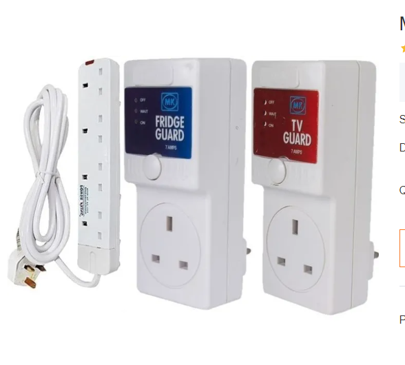 TV Guard With Fridge/Freezer Guard Surge Protector White + free 4 Way extension TV guard and Fridge guard offer