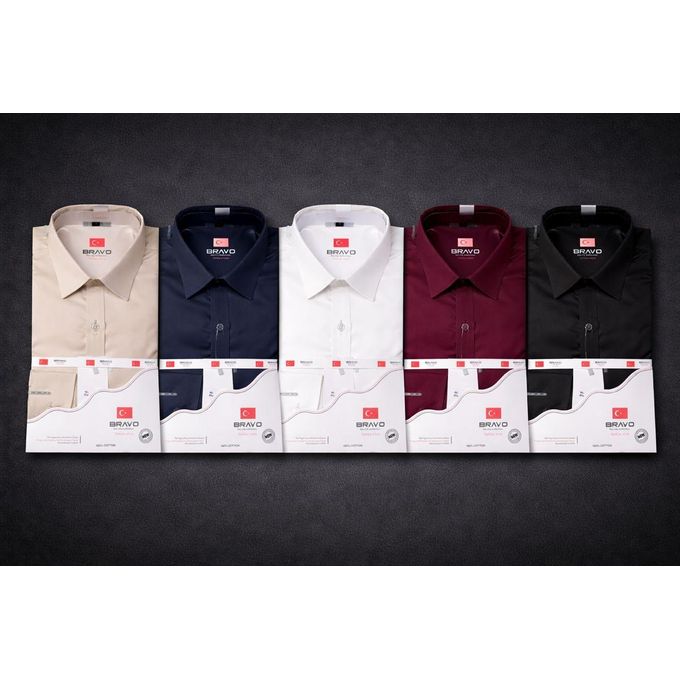 5 Official Long Sleeve Shirts – Beige, Navy Blue, White, Maroon & Black for Men – Office, Formal & Smart Casual Wear