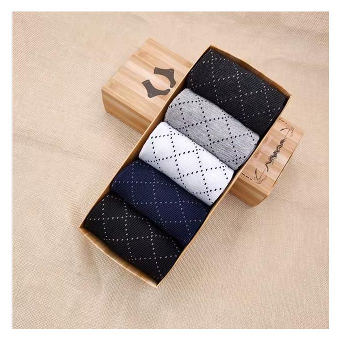 5-Pairs Men’s Cotton Blend Dress Socks Set – Warm, Stylish & Comfortable Formal Ankle Socks for Office, Casual & Daily Wear