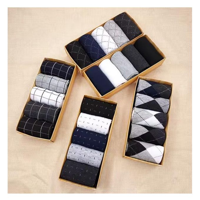 5-Pairs Men’s Cotton Blend Dress Socks Set – Warm, Stylish & Comfortable Formal Ankle Socks for Office, Casual & Daily Wear