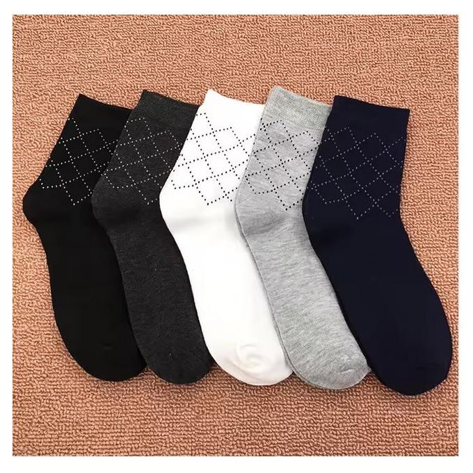 5-Pairs Men’s Cotton Blend Dress Socks Set – Warm, Stylish & Comfortable Formal Ankle Socks for Office, Casual & Daily Wear