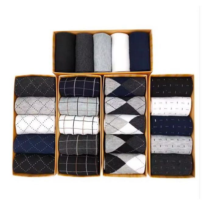 5-Pairs Men’s Cotton Blend Dress Socks Set – Warm, Stylish & Comfortable Formal Ankle Socks for Office, Casual & Daily Wear