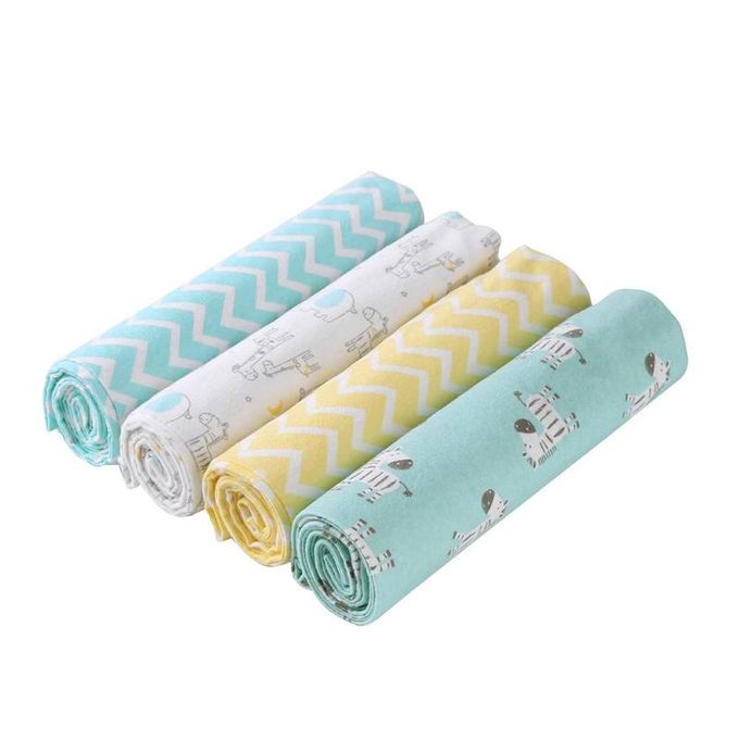 NEW ARRIVAL – 4PC Pretty Cotton Shawl and Flannel Blanket Set for Newborn Baby Girls – Soft, Warm & Gentle Essentials for Everyday Comfort