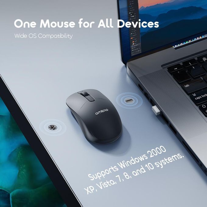 Oraimo ClickFlow Wireless Mouse – Ambidextrous Ergonomic Design, Stylish & Durable Build for Laptop, PC, and Desktop