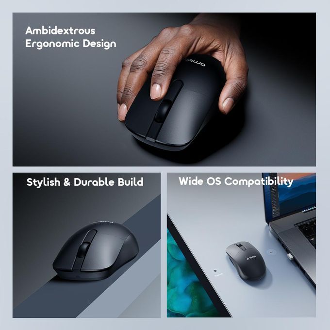 Oraimo ClickFlow Wireless Mouse – Ambidextrous Ergonomic Design, Stylish & Durable Build for Laptop, PC, and Desktop
