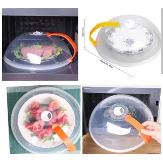 Kitchen Microwave Plate Cover – BPA-Free Splatter Guard with Vent & Detachable Coloured Handle for Safe, Clean Heating