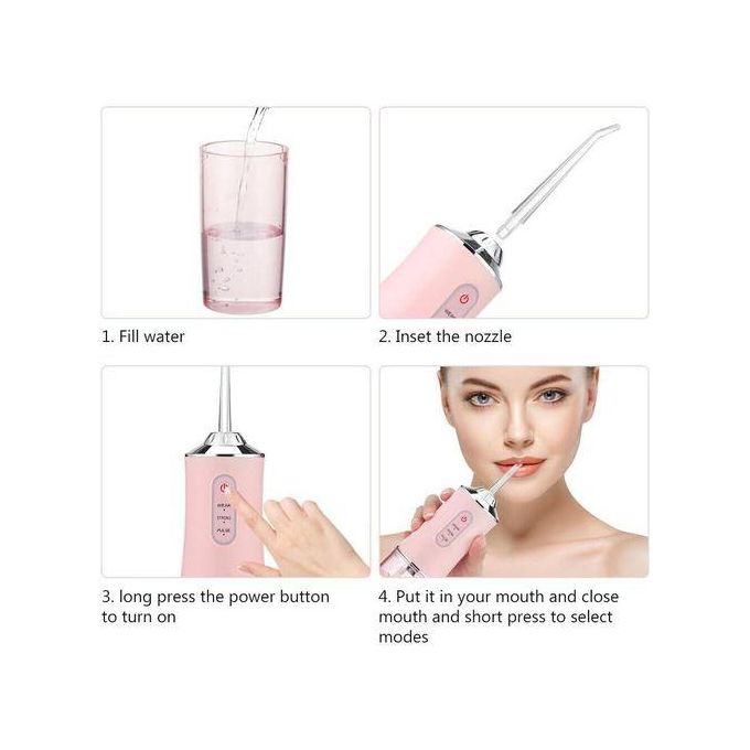 NEW ARRIVAL – 4 Nozzles Dental Water Jet Irrigator & Flosser – 1400 RPM Teeth Cleaner with 3 Modes & 4 Cleaning Heads – Ideal for Braces & Advanced Oral Hygiene 💧✨