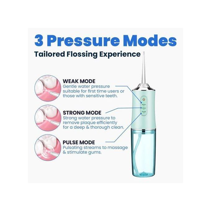 NEW ARRIVAL – 4 Nozzles Dental Water Jet Irrigator & Flosser – 1400 RPM Teeth Cleaner with 3 Modes & 4 Cleaning Heads – Ideal for Braces & Advanced Oral Hygiene 💧✨