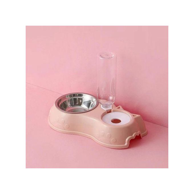 AUTOMATIC SINGLE PET BOWL PLUS WATER DISPENSER – 500ml Capacity with Moisture-Proof Mouth Pad, PP Material, Ideal for Cats & Small Dog Breeds