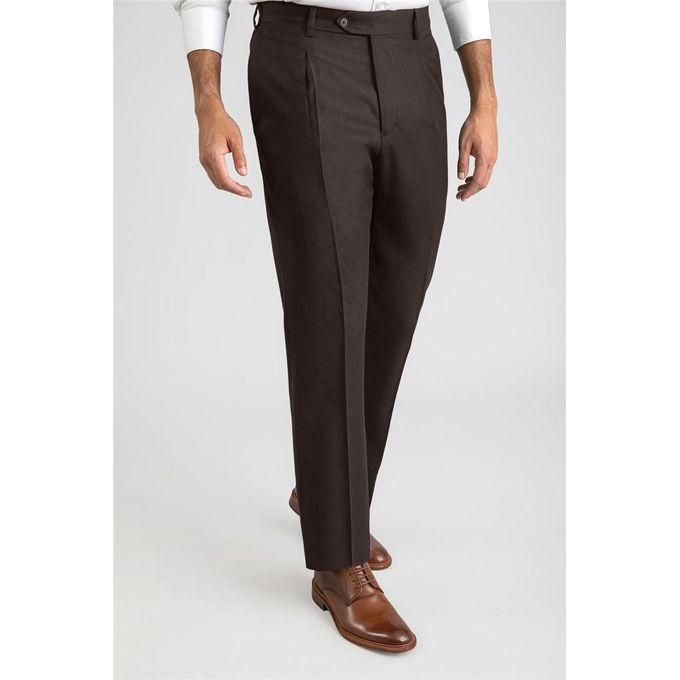 Official Trouser Pant - Brown - Slim Fit Office Wear Men – Premium Stretch Cotton Trousers with Classic Styling for Professional & Formal Occasions
