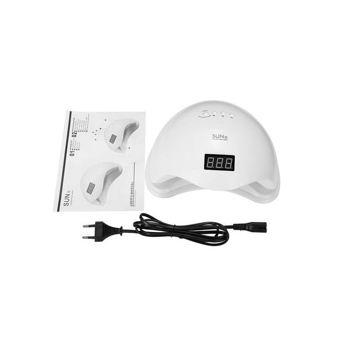 Sun 48W LED UV Nail Gel Polish Dryer Lamp Light Machine – Professional Dual Light Source Nail Lamp with Infrared Sensor, 3 Timers, Adjustable Power for Home & Salon Use