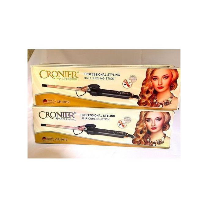Cronier Professional Hair Curler Tongs – LCD Digital Wand Curling Stick with Adjustable Temperature, Ceramic Coated Barrel & Auto Shut-Off for All Hair Types