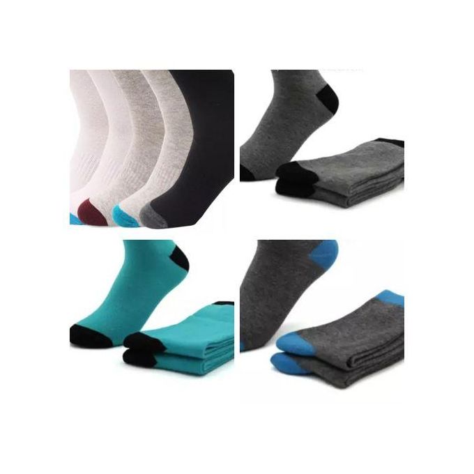 12 Pairs Plain Office Cotton Men Socks – Assorted Colors, Breathable Business Crew Socks with Reinforced Heel & Toe for Everyday Comfort