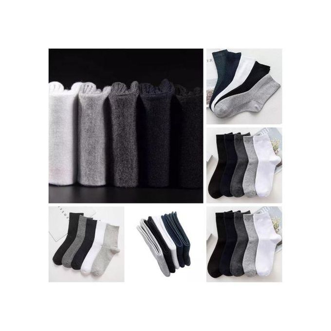 12 Pairs Plain Office Cotton Men Socks – Assorted Colors, Breathable Business Crew Socks with Reinforced Heel & Toe for Everyday Comfort