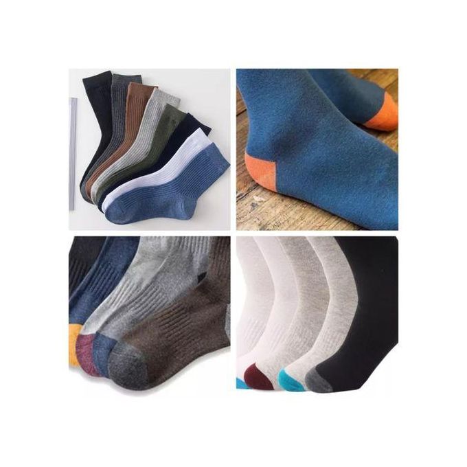 12 Pairs Plain Office Cotton Men Socks – Assorted Colors, Breathable Business Crew Socks with Reinforced Heel & Toe for Everyday Comfort