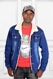 AB Today Non-Fade Mid Blue Denim Jacket – Men's Semi-Cropped Cotton Trucker with Bold Embroidery, Non-Fade Fabric & Durable Contrast Stitching