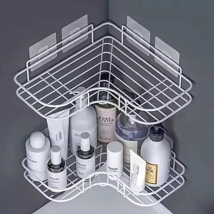 Bathroom Shelf Shower Shelves, Corner shelves Shampoo Storage Rack Kitchen Storage Holder Punch-Free Wall Mounted Organizer Bathroom Accessories