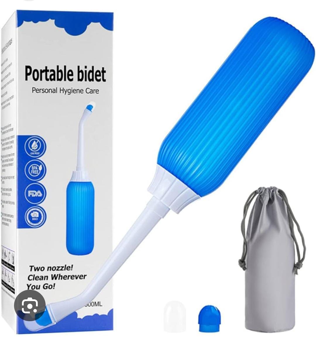 Portable Bidet for Travel - 500 ml Handheld Tushy Spray - Travel Essentials - Peri Bottle for Postpartum Care, Camping - Women and Men - Reusable - Turquoise
