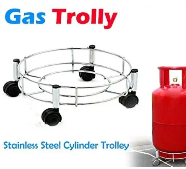 Gas cylinder moveable trolley engineered for extra stability with strong Plastic cased wheels This wheel can move in any direction