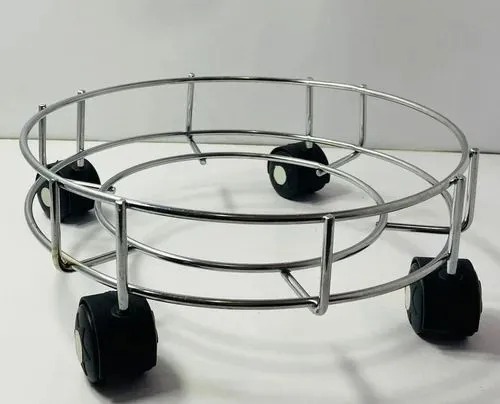 Gas cylinder moveable trolley engineered for extra stability with strong Plastic cased wheels This wheel can move in any direction