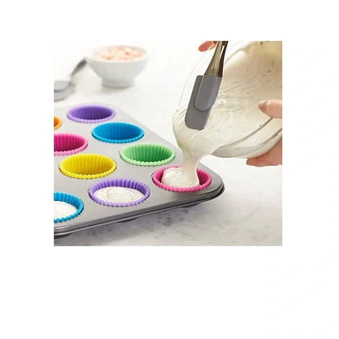 12 Pcs Re-usable Silicone Cup Cake Moulds Available now!!!!!!!!!!!!