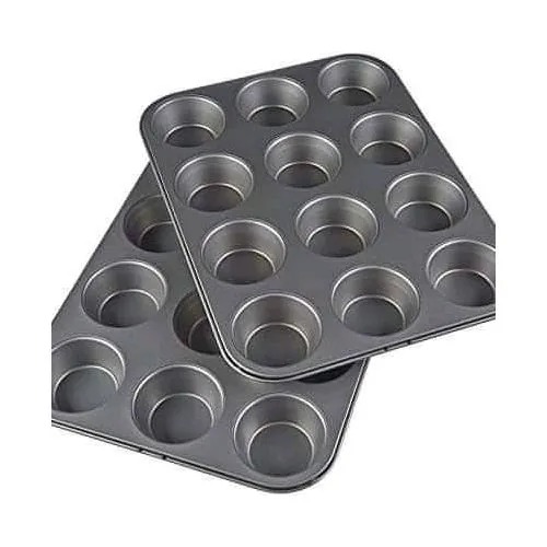 12 Holes Cup Cake Baking Tins + FREE Bread Baking Tin