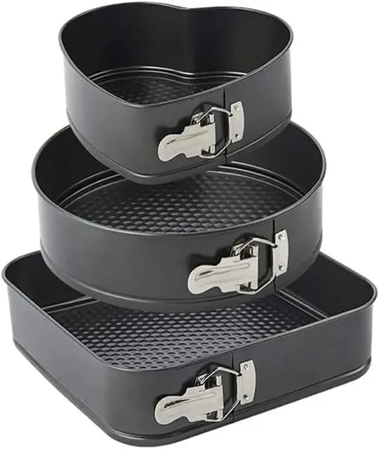 High quality nonstick mixed shape 3pcs cake mould/baking tins PREMIUN QUALITY】Ours springform cake pan set of 3 is made of heavy-duty alloy steel, it can effectively provide product durability.