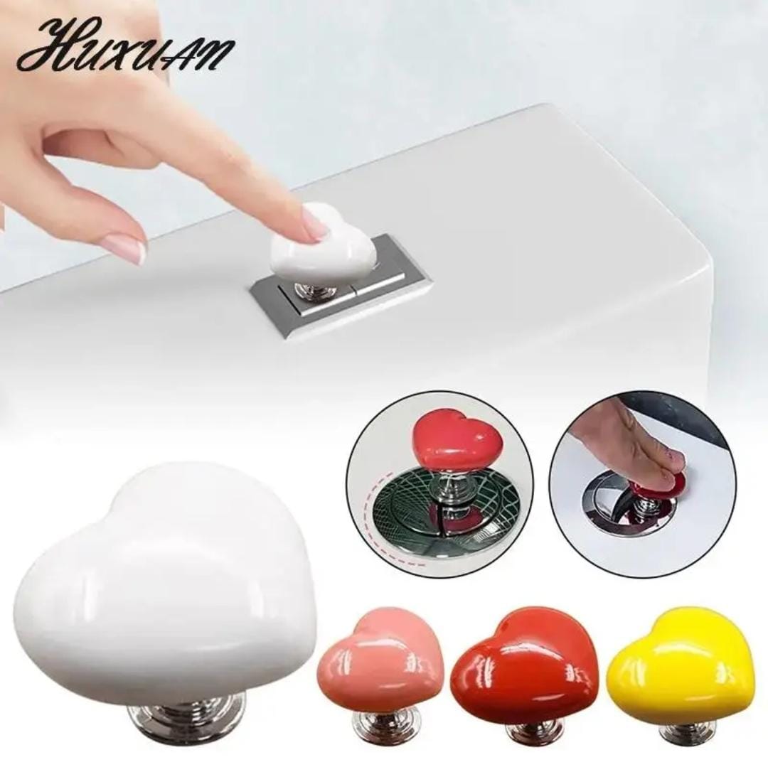 NEW  ARRIVALS!!!! Heart Shape Toilet Presser Love Toilet Press Button Bathroom Water Tank Buttons Push Switch Bathing Room Decor Nail Protector