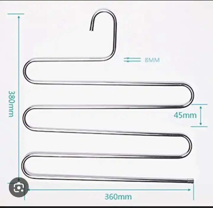 Space Saving Heavy Stainless Steel Trouser Organizer Multi Purpose Hanger Durable Closet Storage Rack for Pants Jeans Scarves Ties Wardrobe Organizer Strong Anti Rust Design