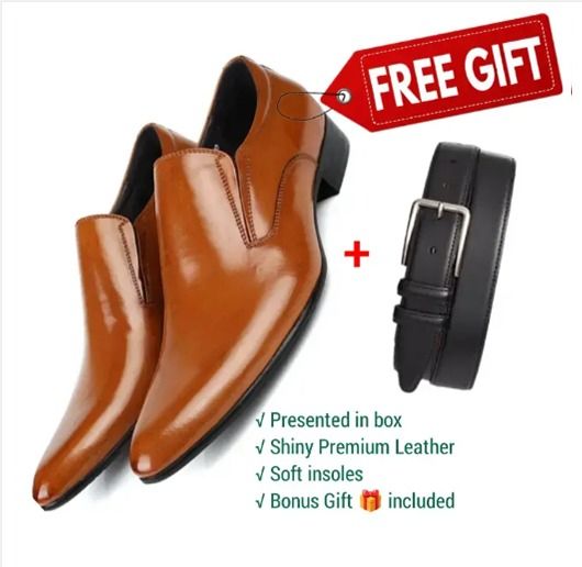 Clearance Sale Genuine leather men’s oxford shoes with premium finish, perfect for groom, business casual or formal wear, durable, stylish and comfortable for any occasion, comes with a free gift
