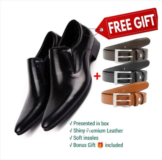 Clearance Sale Genuine leather men’s oxford shoes with premium finish, perfect for groom, business casual or formal wear, durable, stylish and comfortable for any occasion, comes with a free gift