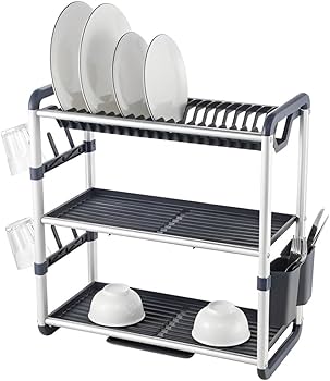 Premium 3-Tier Dish Rack — Heavy-Duty Kitchen Drying Rack with Large Capacity