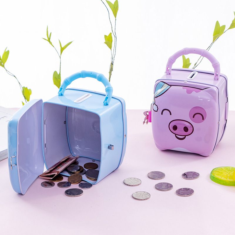 Best Value Deal! Metallic Piggy Bank with Keys — Save Coins Safely