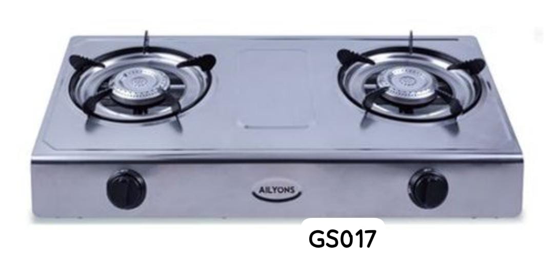 Hot Deal! Ailyons Table Top Metallic Two-Burner Gas Stove — Silver Finish | Durable Kitchen Essential
