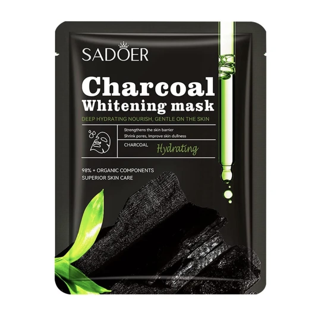 4 pieces Sadoer Charcoal Black Face Mask  Bamboo Moisturizing Brightening SkinCare