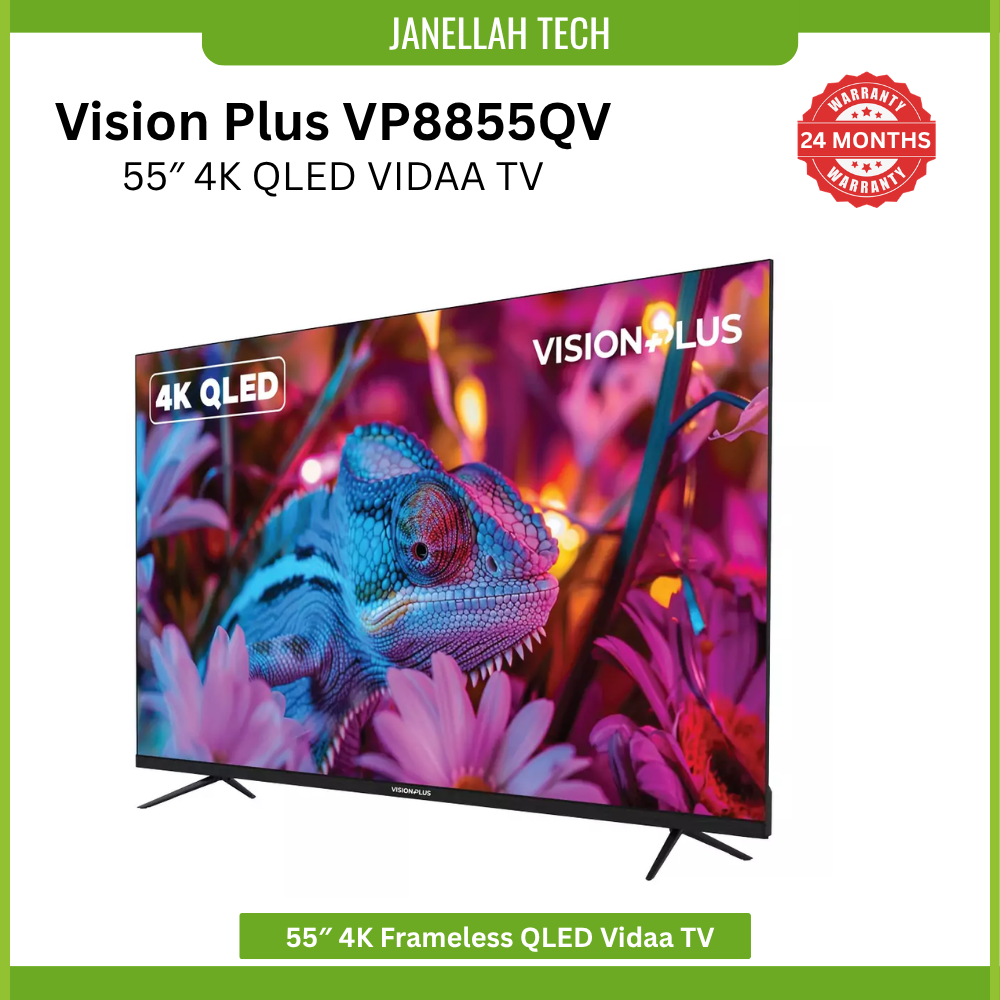[Exclusive Online Offer] Vision Plus 50" 4K QLED VIDAA TV (VP8850QV) &  55" 4K QLED VIDAA TV  VP8855QV, premium cinema, budget-friendly powerhouse TV, 4K , 20W Dolby Audio (2 x 10W)
