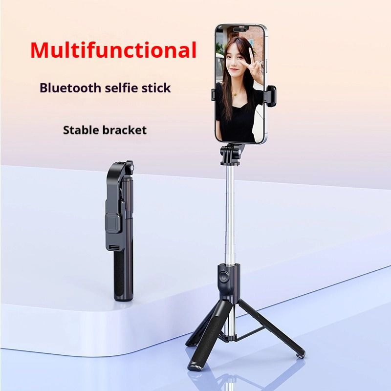 All-in-One Bluetooth Selfie Stick, Portable Stable Tripod for Travel, Photo & Live Streaming