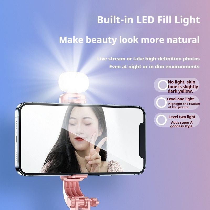 All-in-One Bluetooth Selfie Stick, Portable Stable Tripod for Travel, Photo & Live Streaming