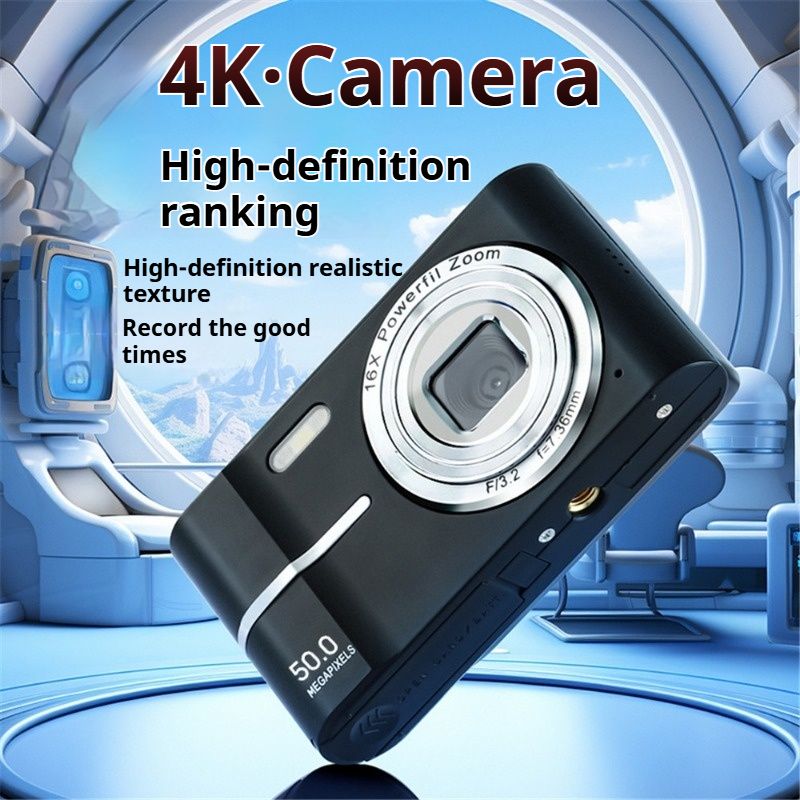 Digital Camera, 1080P FHD Vlogging Camera 50MP Compact Portable Photo Camera with 2.4" Screen, 16X Digital Zoom Mini Small Pocket Camera for Kids Students with 1 Battery, 32GB Card